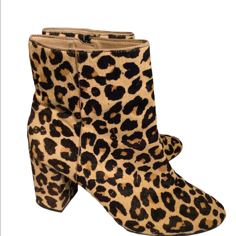I.N.C. Concept booties Georgiee 2 leopard print 3”chunky block heel  s…